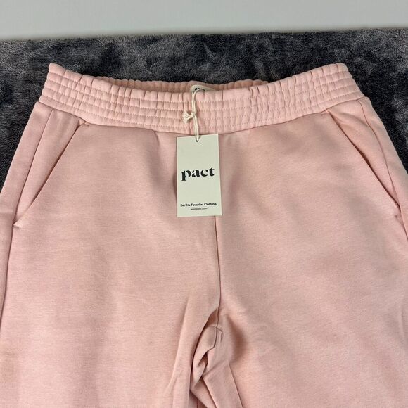 Pact Courtside Fleece Split Ankle Wide Leg Sweatpants Blush Posey Women's L NWT - Picture 2 of 9